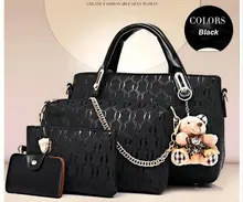 Mujeres de la Marca famosa Bolsos Moda Mujeres Bolsas de Mensajero Y Bolso Establece Compuesto de Cuero de LA PU Bolsos de Diseño de Alta Calidad