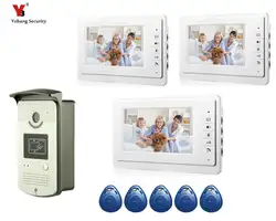 Yobang безопасности 3*7 "RFID видео домофон дверной звонок Touch кнопки дистанционного разблокировать Ночное видение 1000TV линии