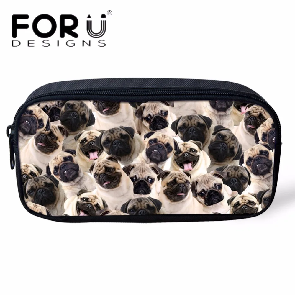 FORUDESIGNS милые животные Мопсы собака Детские мини сумки для карандашей женские