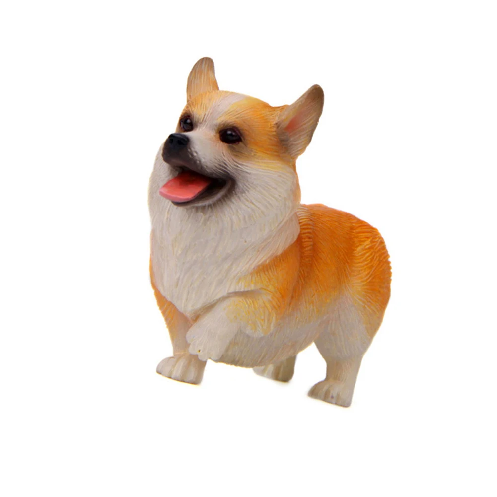 1pc Resin Corgi Model Yellow Garden Home Table Decoration Zakka Corgi Figurine Statue Dog Miniature Yellow