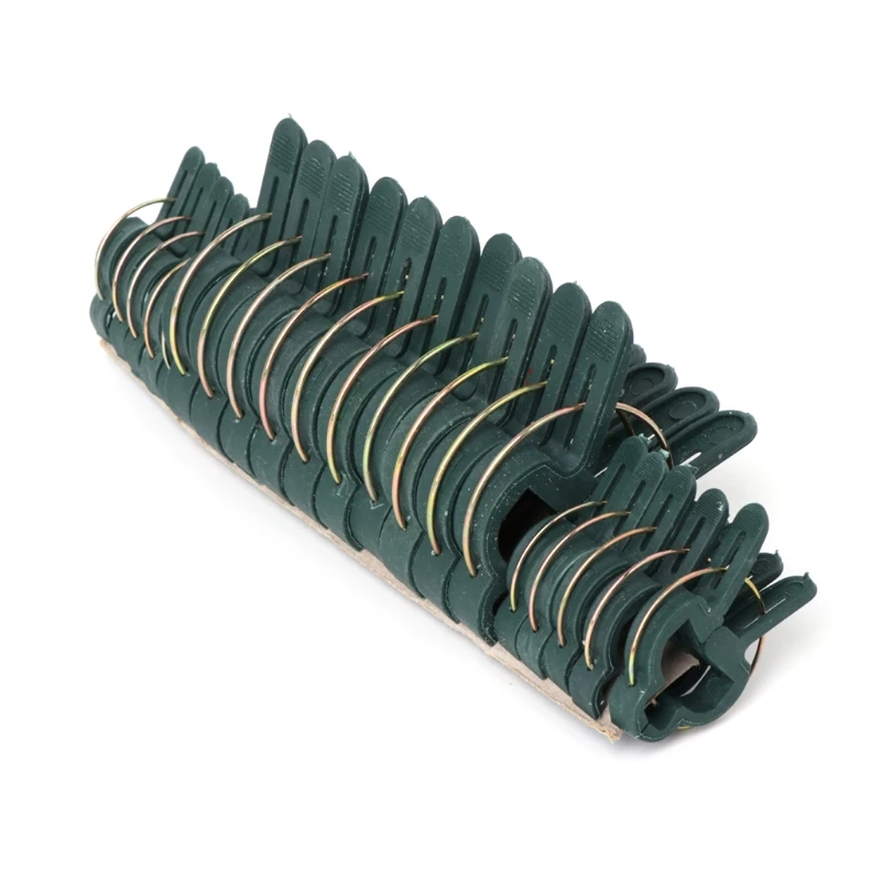 20Pcs Plastic Garden Cane Support Plant Clips Sprung Spring Shrub Ties
