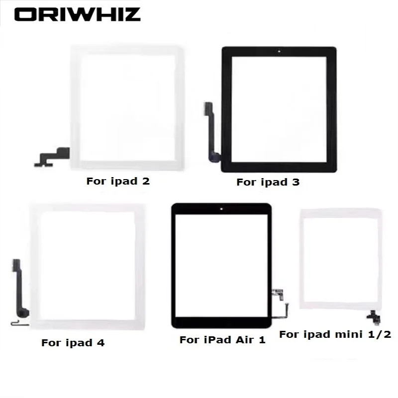ORIWHIZ с сенсорным экраном, кнопка Home и клейкая лента для Apple iPad 2/3/4 mini 1 2 3 iPad Air 1 Черный и белый цвета