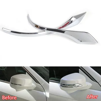

YAQUICKA 2Pcs Car Rearview Rear View Mirror Strip Bezel Side Chrome Molding Cover Trims For Honda Accord 2.4-3.0T 9th Gen 13-14
