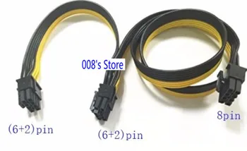 

New 8 Pin Male Turn To 2x 8pin (6+2)Pin Male 60CM+20CM) Graphics Cards Module Cable 18A UL1007-18AWG
