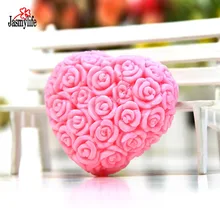 3D Новое сердце цветок Роза силиконовые формы для Шоколад Помадка Отделка moldfor в Кухня выпечки десен паста Sugarcraft инструмент