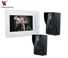 Yobang Security 7″Touch Keypad Video Door Phone 4CH Video Input 1CH Video Output Video Doorbell Rainproof Door Phone Camera
