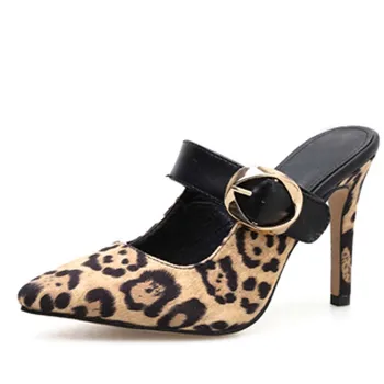 

Women Pumps Leopard grain Sandals High Heels Thin Heel Ladies Shoes Wedding Shoes Pointed Toe Shoes Sapato Feminino