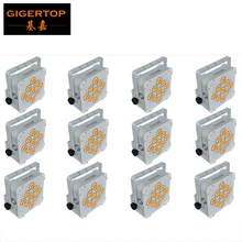 Цена 12 XLOT беспроводные питание от батарейки 9x18 Вт 6в1 RGBWA UV светодиод Uplighting, профессиональный светодиодный Par пульт дистанционного управления DMX