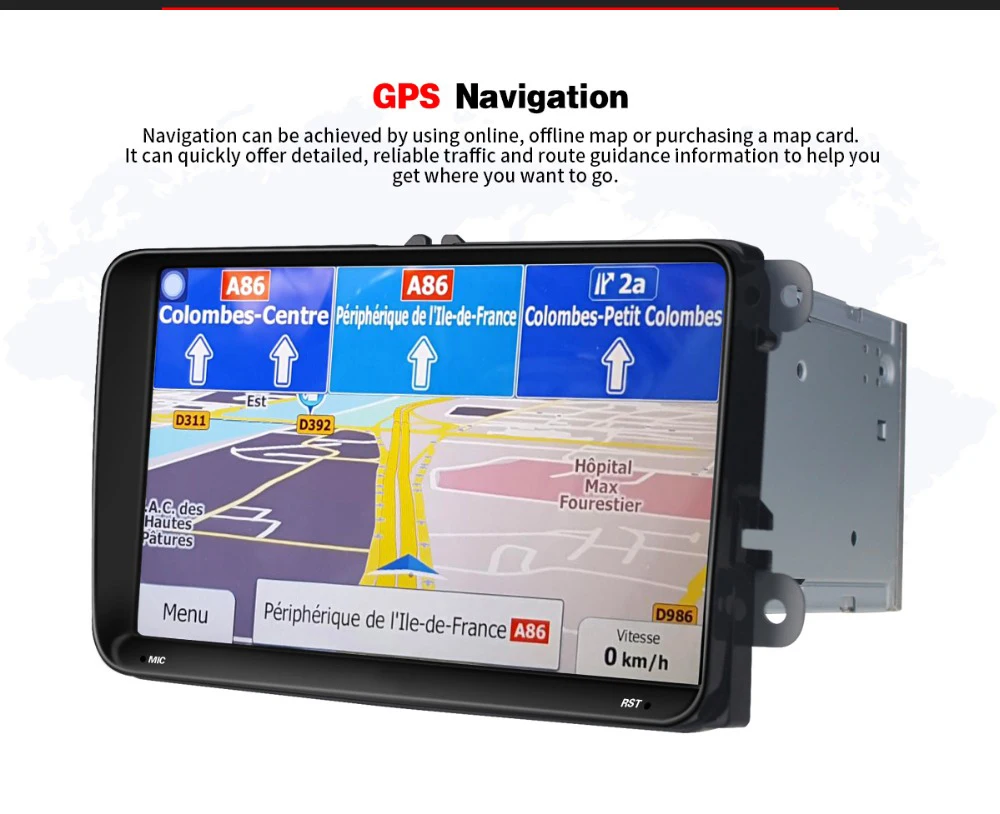 Top Android 8.1 4GB/32GB Built-in DSP Octa Core 2 Din 9" For Volkswagen Skoda/Polo/Golf/Passat GPS/Wifi/Bluetooth Car Radio 10