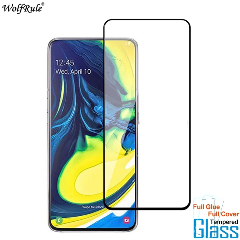 2 шт для стекла Samsung Galaxy A80 A90 Защитная пленка экрана с полным клеем закаленное