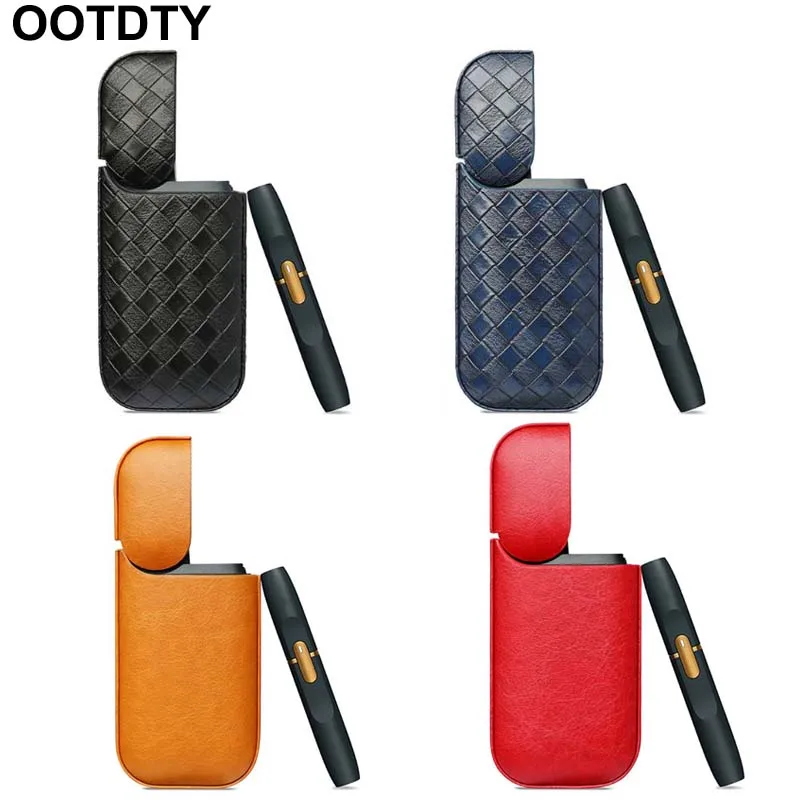

Portable Woven Pattern PU Leather Carrying Pouch Protective Cover Case Bag for IQOS 2.4 Plus Electronic Cigarette Vape Accessori