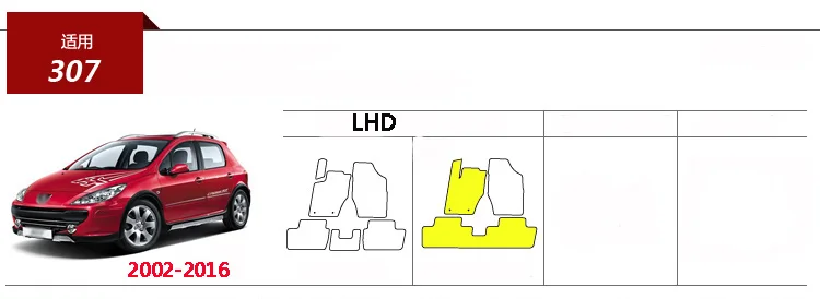 Savanini Премиум ткань нейлон моющиеся автомобильные коврики ковер для peugeot 307 2002