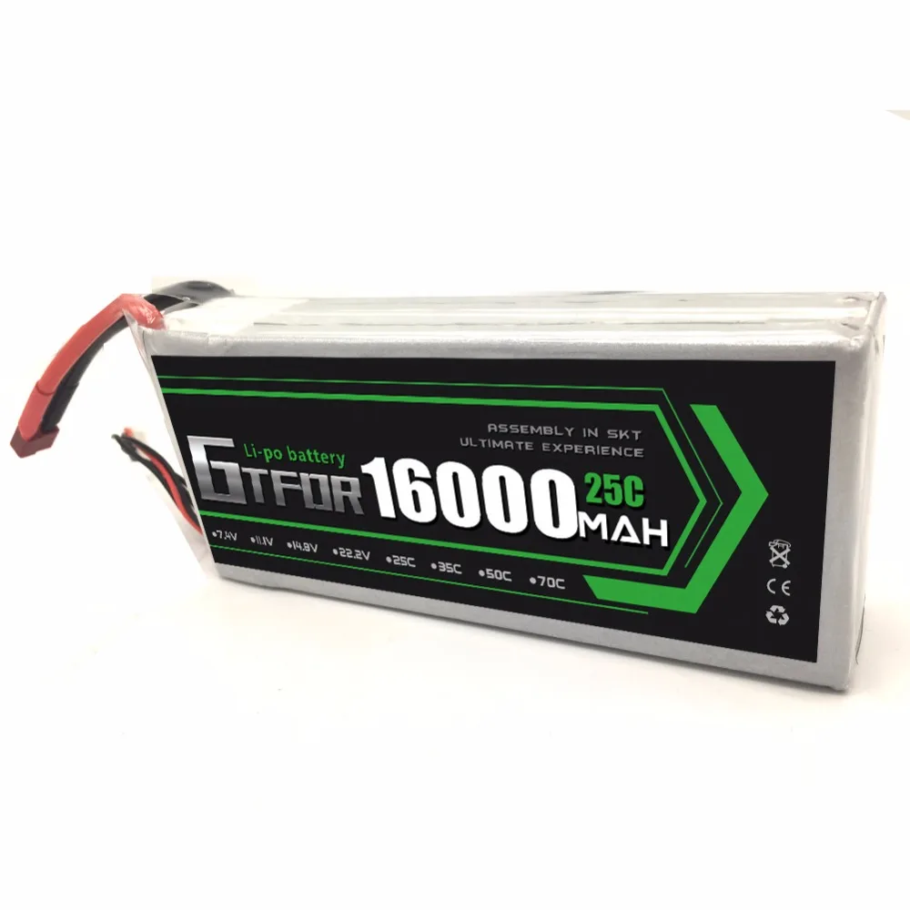 GTFDR RC самолет LiPo Батарея 4S 14,8 В 16000 мАч 25C для Радиоуправляемый Дрон Quadrotor вертолет автомобилей Лодка танк