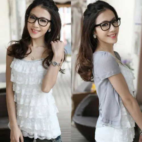 

Fashion Signore Donne Pizzo Floreale Top Tagliato Tracolla Party Moda Tops una taglia Lace Top Elegant Sleeveless Summer Vest