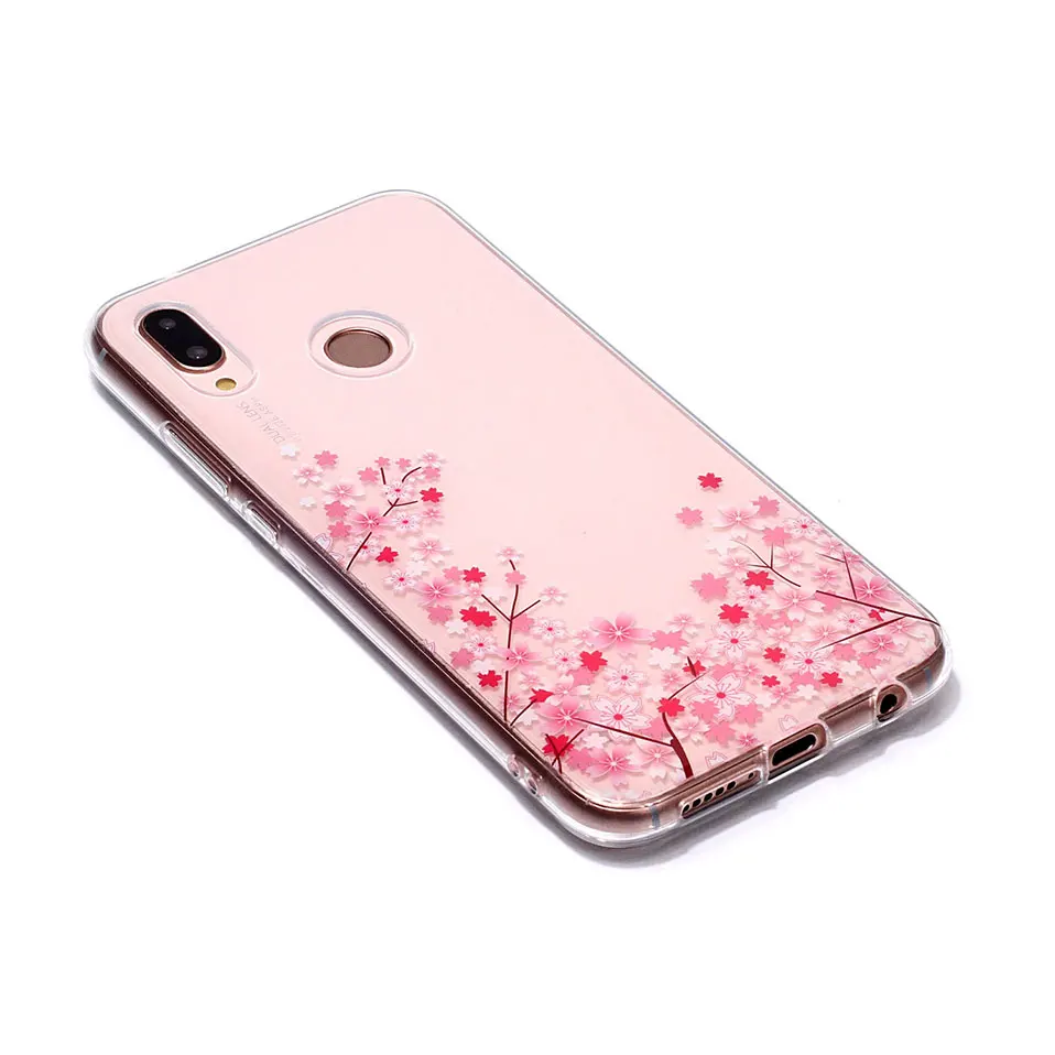 For Honor 7C Cherry Blossom Back Cover Huawei P20 Mate 10 lite case Funda Pro P8 2017 P9 Lite Mini capa |
