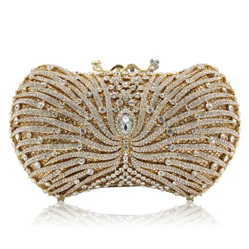 

Luxury Diamond Women Bags Evening Clutch 2018 New Hollowed Out High-end Crystal Full Rhinestone Party Handbag tasjes dames