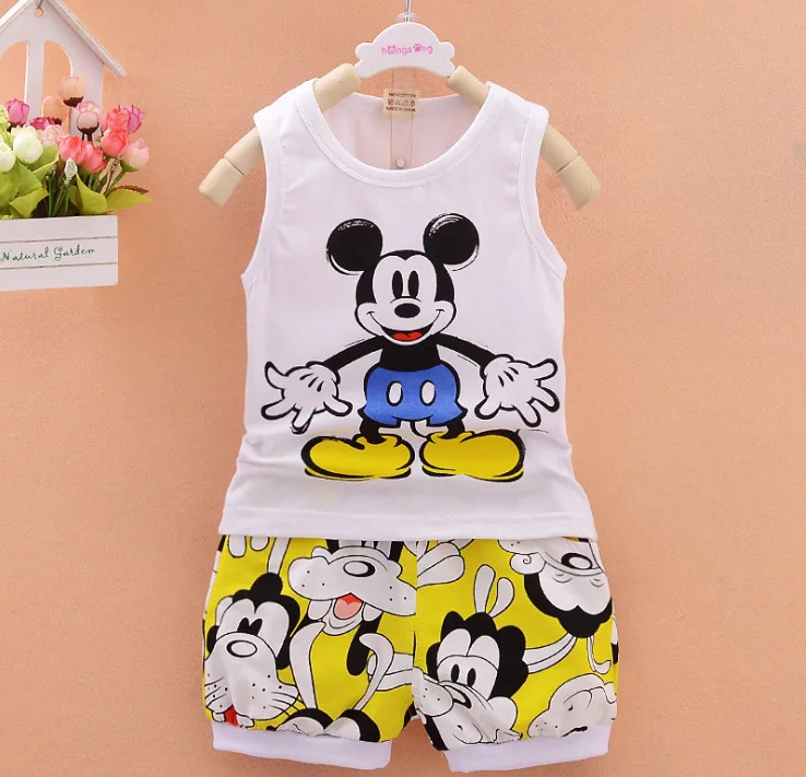 Summer Children Boys Girls Baby Fashion Infant Clothing Set Kids Cotton Cartoon Shorts Suit Twinset baby tracksuit kids clothes