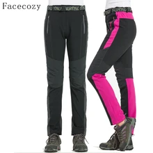Facecozy, женские и мужские зимние походные флисовые брюки, парные Лоскутные стильные брюки, Осенние ветрозащитные треккинговые брюки для альпинизма