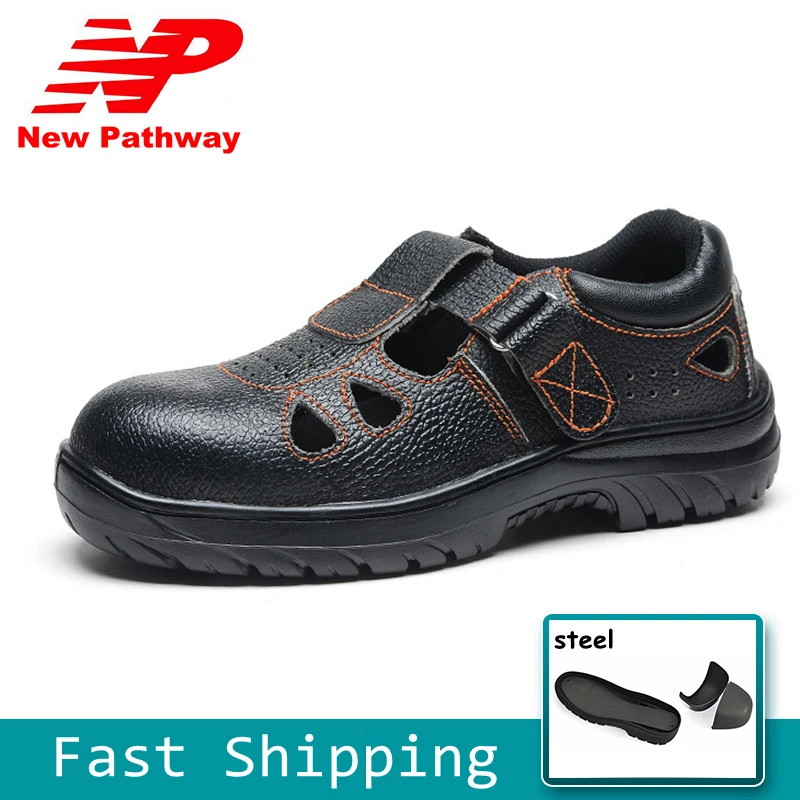 

Men's Summer Safety Shoes Steel Toe Safety Sandals Lightweigh Breathable Work Shoes Protective Footwear Plus Size 35-46 MS93