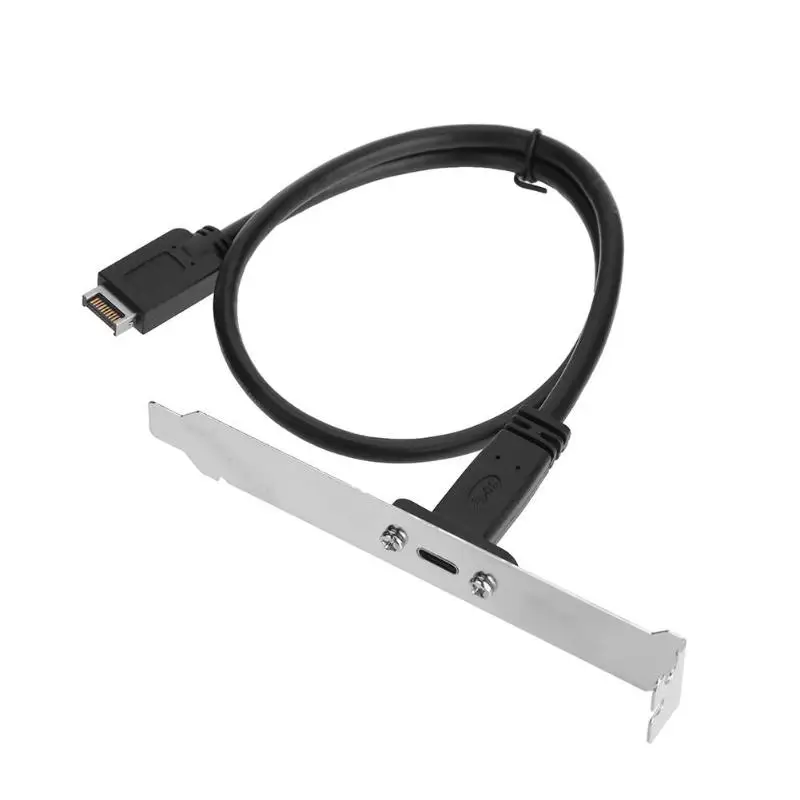 

0.5m Motherboard Cable USB 3.1 Front Panel Bracket Header Type-E to USB-C Type-C Female Extension Wire Connector Cord Adapter