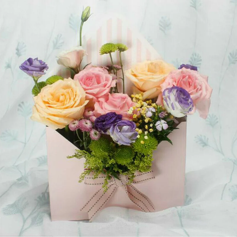 Корейский стиль, коробка для букетов, креативный складной конверт, коробка для цветов, коробка для цветов на день матери, романтичный конверт, держатель для бумаги с цветами