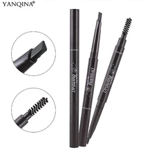 Бренд YANQINA, автоматический Водостойкий карандаш для бровей, макияж, цветной карандаш для бровей, инструмент для макияжа