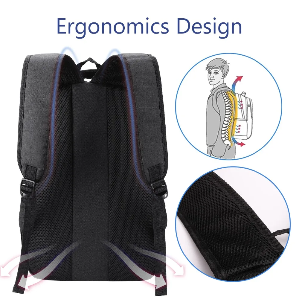 Men Backpack USB charging for 15.6 inches Business Travel Waterproof Laptop Bagpack student Bookpack Casual Style School Bag (3)