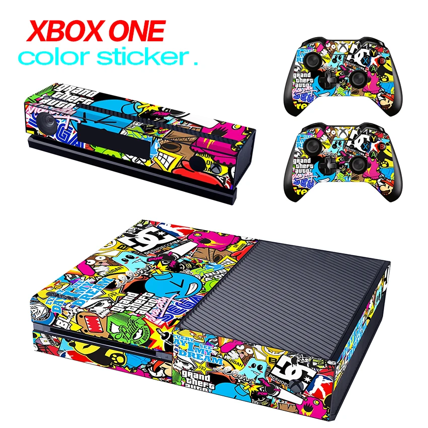 

Game accessories Skin Sticker Protector for Microsoft Xbox One Console and 2 Controllers & Kinect skins Stickers for XBOXONE