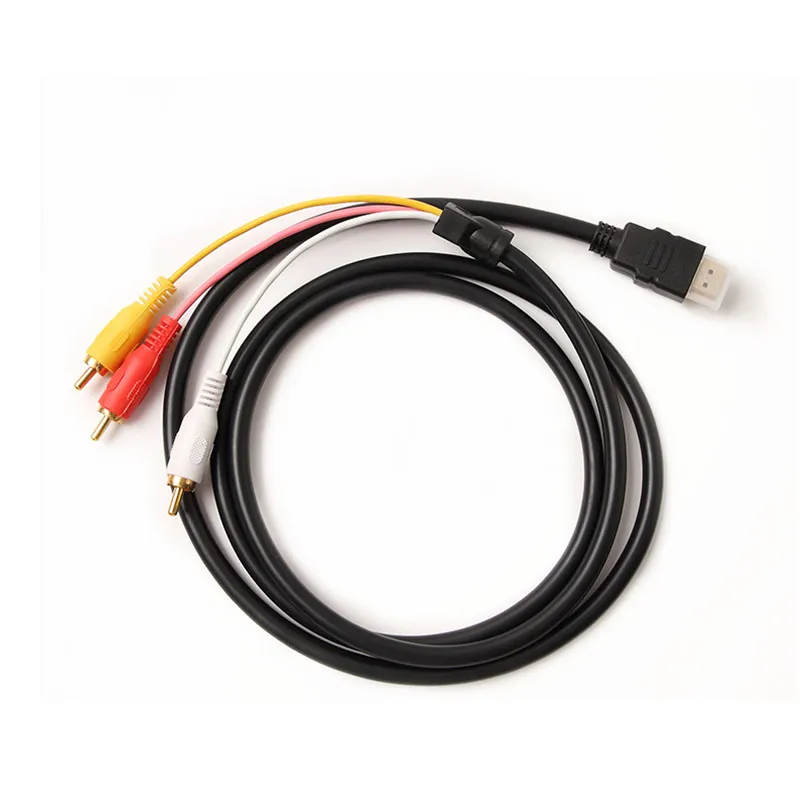

HDMI to RCA Cable HDMI Male to 3RCA AV Composite Male M/M Connector Adapter Cable Cord Transmitter