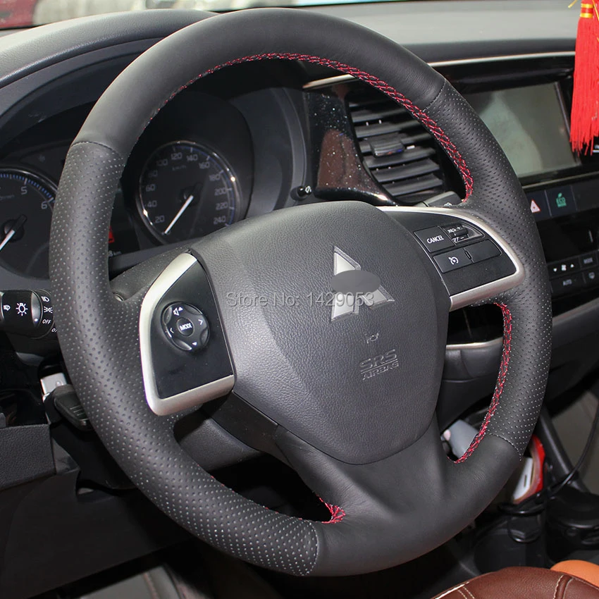 Чехлы на руль чехол для Mitsubishi Outlander натуральная кожаный автостайлинг Чехлы DIY рулевые Чехлы специально Чехлы