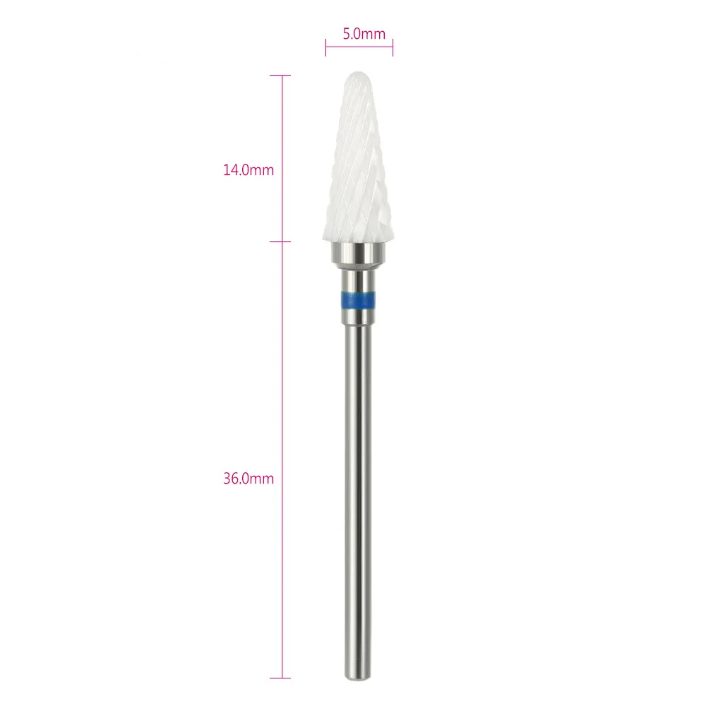 Керамическое пламя ногтей сверло 3/32 ''Cuspidal точильный камень с головкой для омертвевшей кожи Маникюр, Полировка Ногтей Педикюр резак машина инструмент