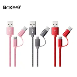 Bakeey 2 в 1 Type-C Micro-USB, зарядное устройство, кабель синхронизации 5 В 2A синхронизации данных USB кабель для -Samsung S9 Xiaomi mi8 redmi HUAWEI для Android