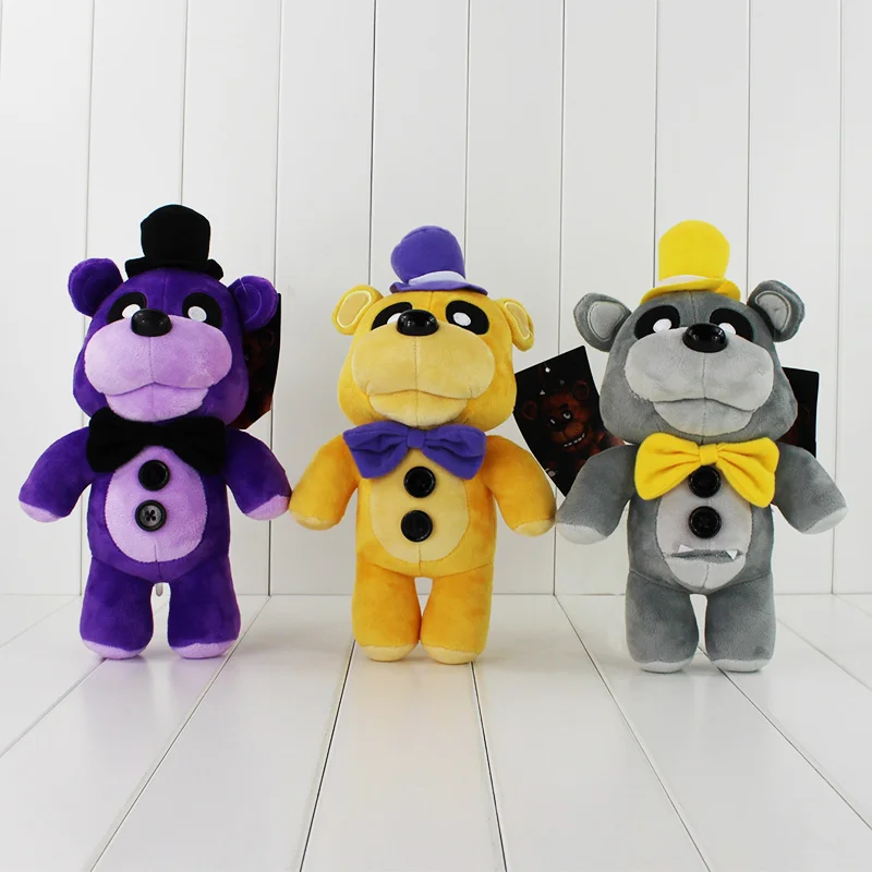 3 цвета пять ночей у Фредди 4 FNAF Золотой Серый Фиолетовый Fazbear медведь мягкие