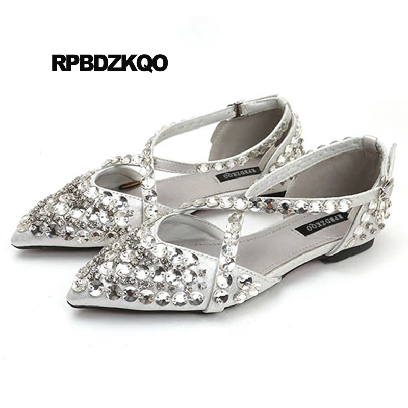 Silver dress shoes with rhinestones Clearance