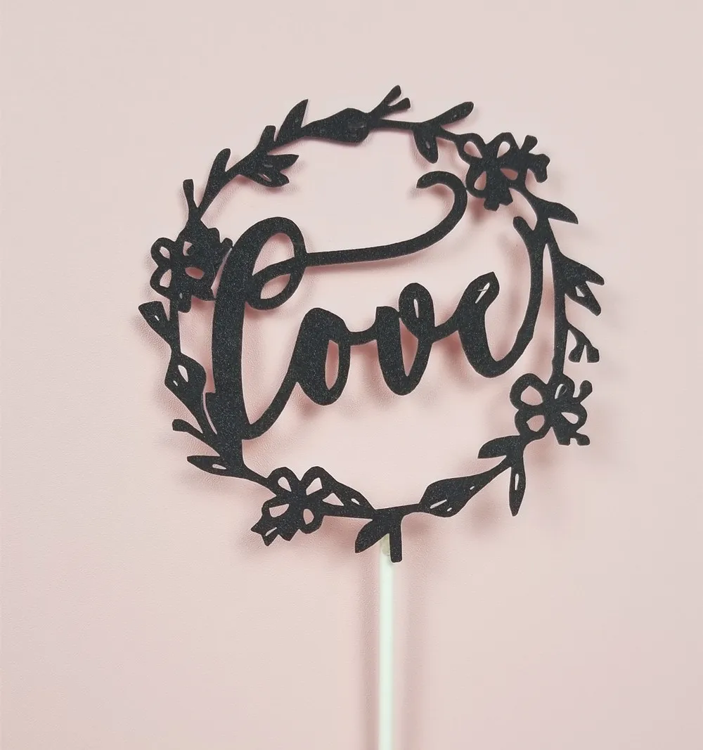 

1pcs Cake Topper Love Shape Wedding & Birthday Cake Topper DIY Party Decoration Baby Shower Supplies