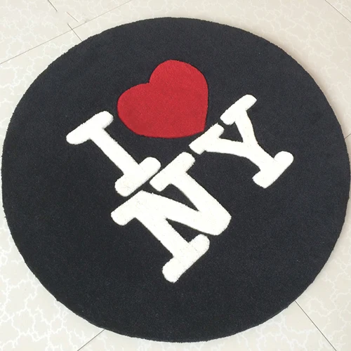 3D Custom Carpet Rug Brand Logo Circle Rug Round Carpet Letters Rug