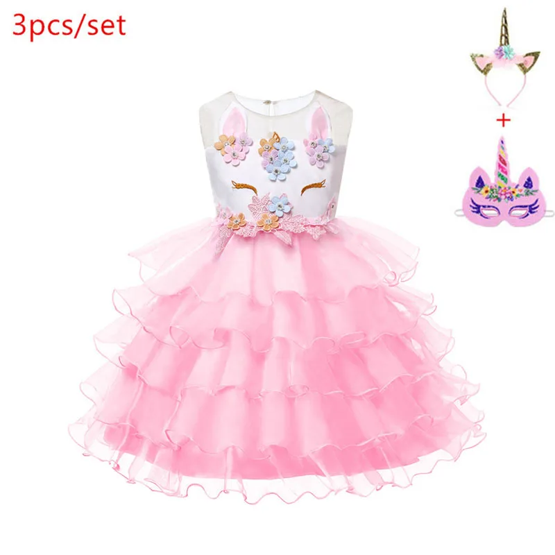 

Flower Girls cosplay Unicorn Dress Children's day Princess Girls Birthday Party Dress Children Kids Halloween Unicorn Costume