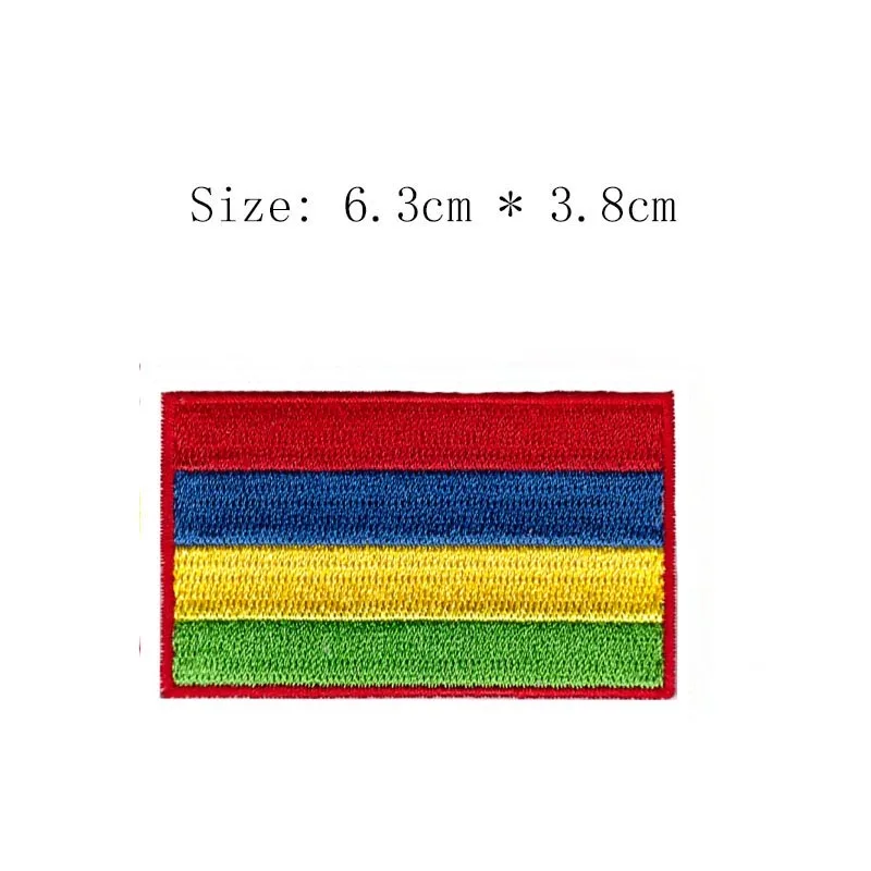 Центральная Африка, Южно-африканская страна, флаг mauritium Chad zimbabu вышивка патч 6,3 см Широкий Железный на патч - Цвет: Кофе