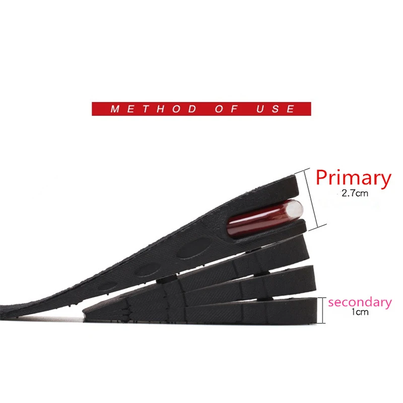 

3-6cm Height Increase Insole Cushion Height Lift Adjustable Cut Shoe Heel Insert Taller Men High Quality Foot Pads Elevator