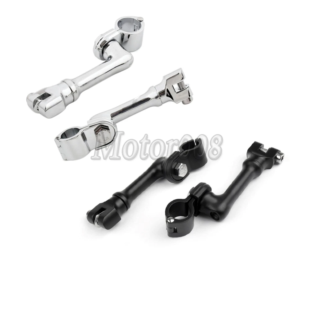 Motorcycle Highway Engine Guard Offset Foot Pegs Mount Clamp On For Harley 
