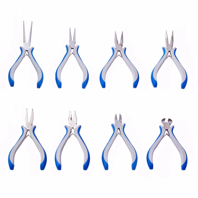 

8Pcs Metal Varies Jewelry Tools Pliers Set About 4.5Cm~6Cm Wide 11Cm~16Cm Long Nose Pliers Cutting Wire-Cutter Pliers End Plie