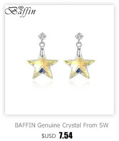 BAFFIN цвет, яркие синие кристаллы от Swarovski, ювелирные наборы, серебряный цвет, грушевидный кулон, ожерелье, свисающие серьги для женщин