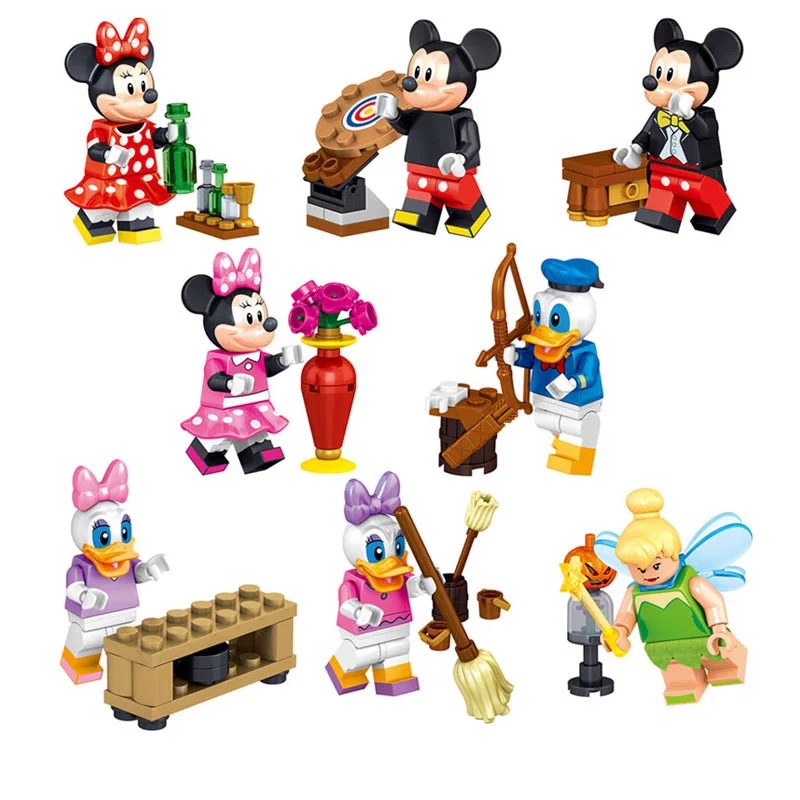 

Bags will be cartoon characters Mickey Donald Duck Minnie Foreign Trade AliExpress best selling building blocks toys