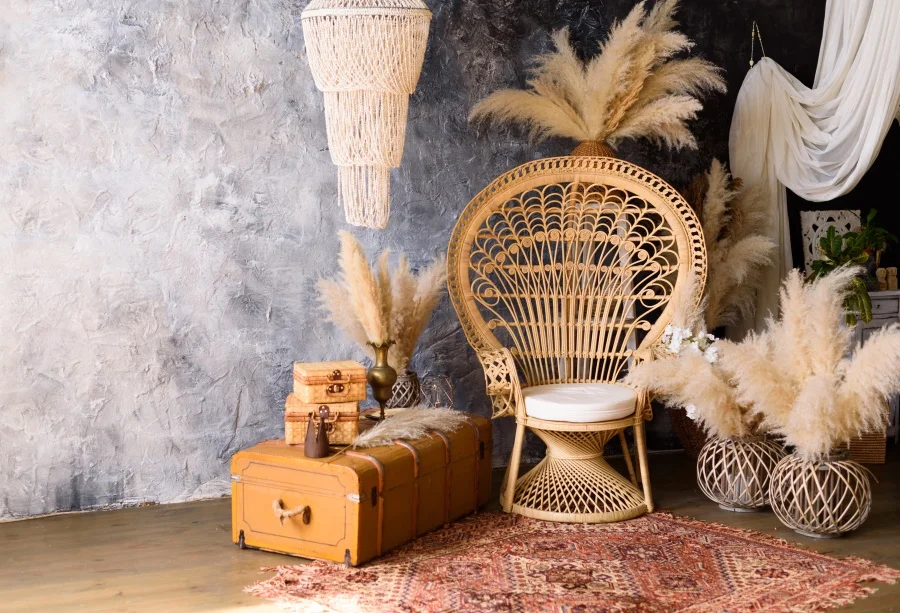 

Laeacco Room Interior Armchair Flowers Old Wall Photography Background Customized Photographic Backdrops For Photo Studio