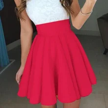 Женская плиссированная юбка с высокой талией, Повседневные Вечерние Короткие юбки-MX8