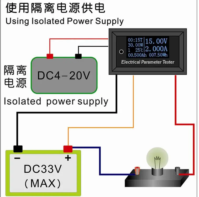 OLED Многофункциональный тестер батареи измеритель емкости аккумулятора напряжение тока температура вольтметр Амперметр