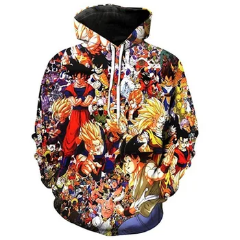 

2019 Jackets&Coats Dragon Ball Z Hoodie Anime Son Goku Hooded 3d Printed Men Sweatshirts Harajuku men Hoodie US size