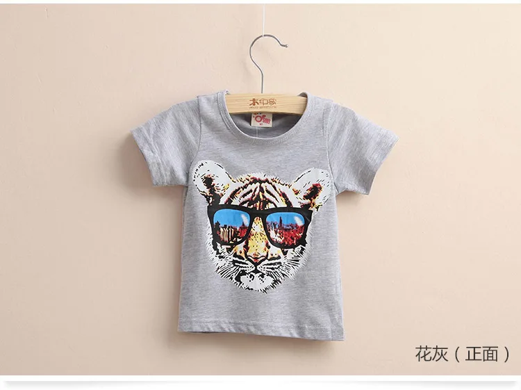 2018 Summer Male Female Baby Child Boy Tiger Animal T-Shirt Short-Sleeve Top  (7)
