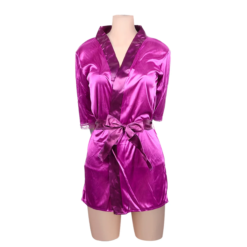 1 комплект, милая Пижама, халат, сексуальное ночное платье, сексуальное белье, атласное кружевное женское модное стринги, нижнее белье, один размер