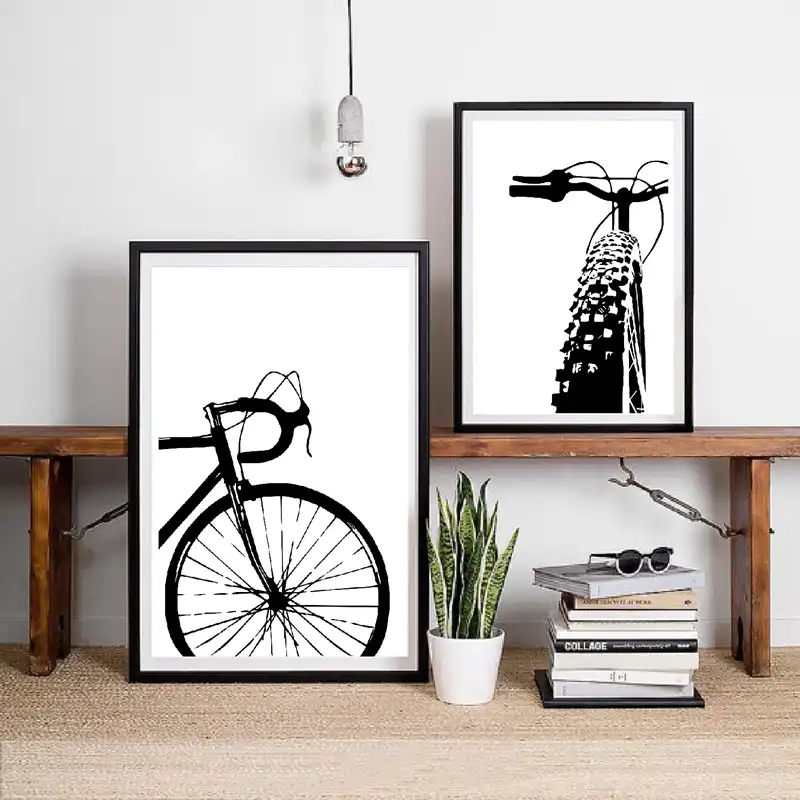 Black Bicycle Art Cycling Canvas Painting Motivational Wall Art Pictures Bike Prints And Posters Gift Kids Room Home Decor Painting Calligraphy Aliexpress